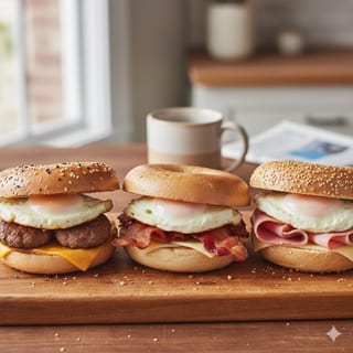 Bagel with Egg, Cheese & Meat